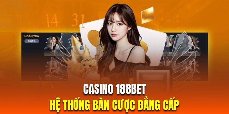 Casino 188Bet mang đến hệ thống bàn chơi được thiết kế đẳng cấp